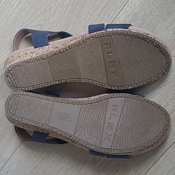 Navy Suede Wedges - Picture 3 of 6